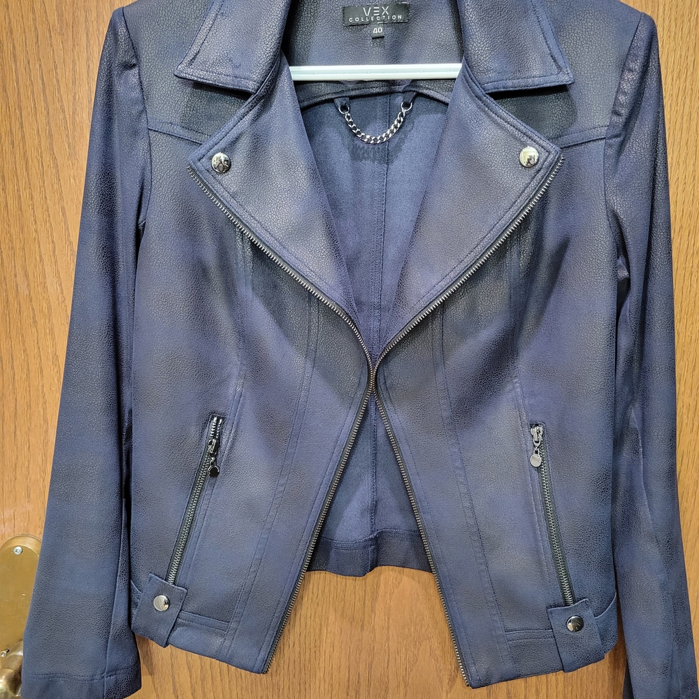 Laura's Vex Women's Midnight Blue Leather Jacket